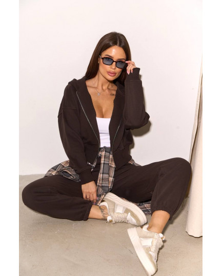 0809 спортивний костюм на блискавці з капюшоном зі штанами на резинці