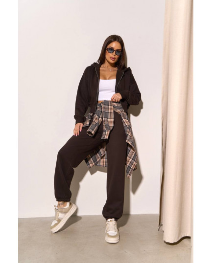 0809 спортивний костюм на блискавці з капюшоном зі штанами на резинці