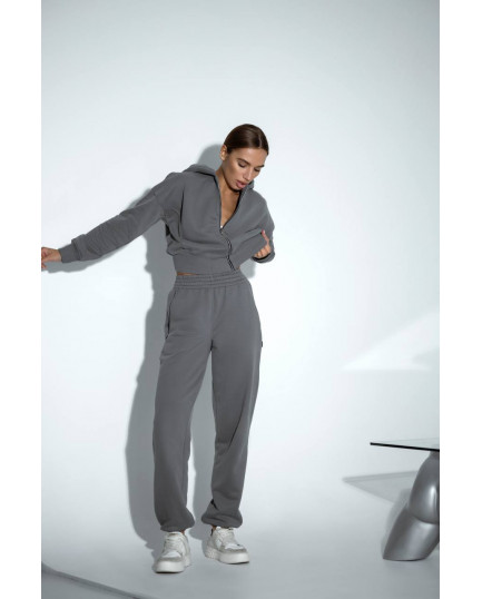 0809 спортивний костюм на блискавці з капюшоном зі штанами на резинці