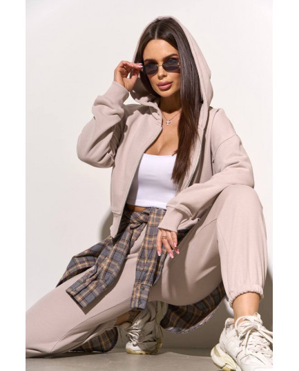 0809 спортивний костюм на блискавці з капюшоном зі штанами на резинці