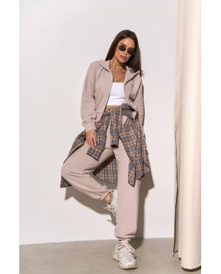 0809 спортивний костюм на блискавці з капюшоном зі штанами на резинці 0809 спортивний костюм на блискавці з капюшоном зі штанами на резинці