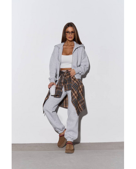 0705 спортивний костюм на флісі кофта на блискавці з капюшоном зі штанами на резинці