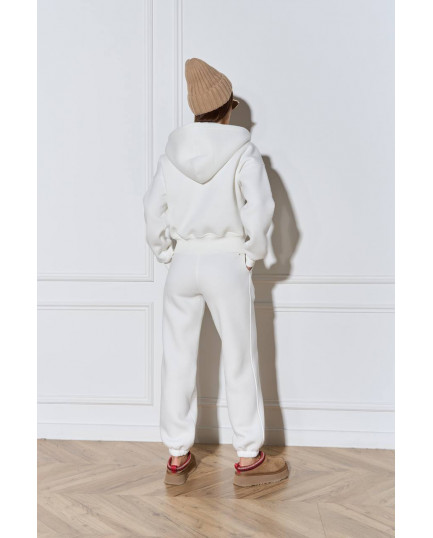 0705 спортивний костюм на флісі кофта на блискавці з капюшоном зі штанами на резинці