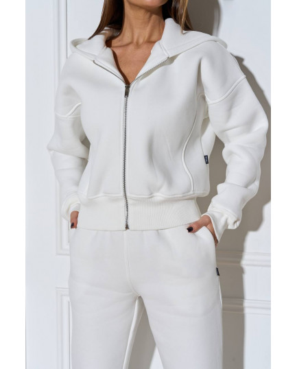 0705 спортивний костюм на флісі кофта на блискавці з капюшоном зі штанами на резинці