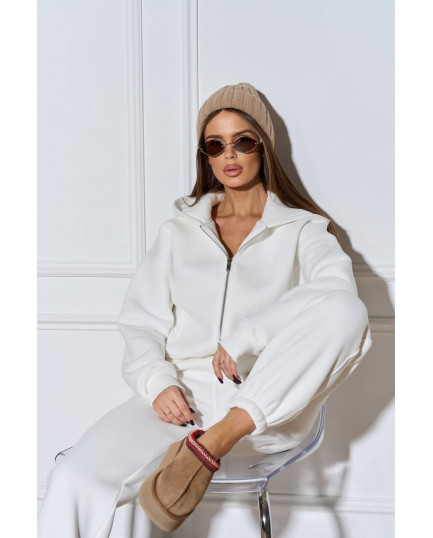 0705 спортивний костюм на флісі кофта на блискавці з капюшоном зі штанами на резинці