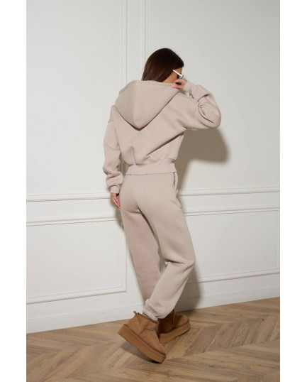 0705 спортивний костюм на флісі кофта на блискавці з капюшоном зі штанами на резинці