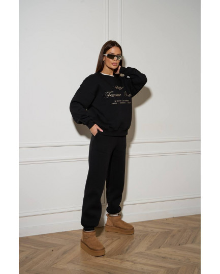 59/1 спортивний костюм на флісі з вишивкою світшот з джогерами 