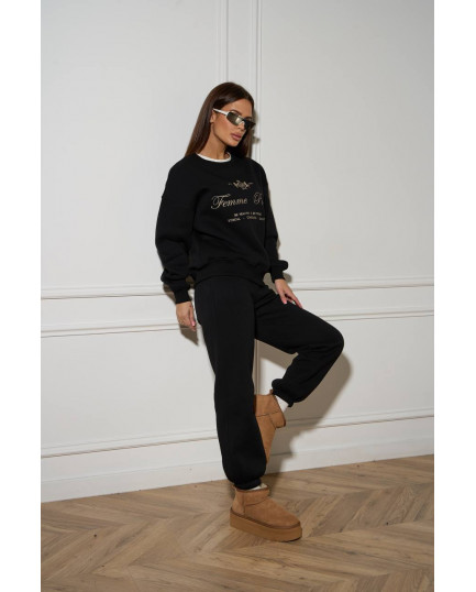 59/1 спортивний костюм на флісі з вишивкою світшот з джогерами 