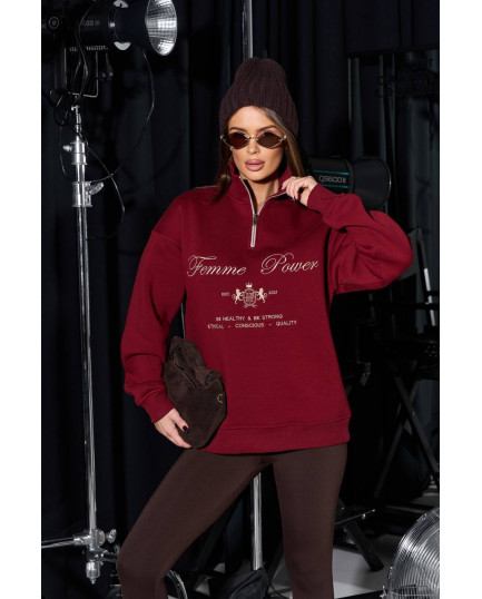 100 Світшот з короткою близкавкою утеплений з вишивкою