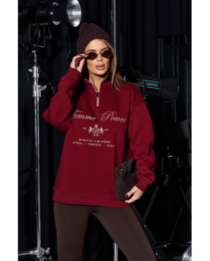 100 Світшот з короткою близкавкою утеплений з вишивкою