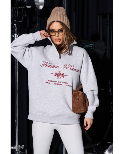 100 Світшот з короткую бискавкою утеплений з вишивкою