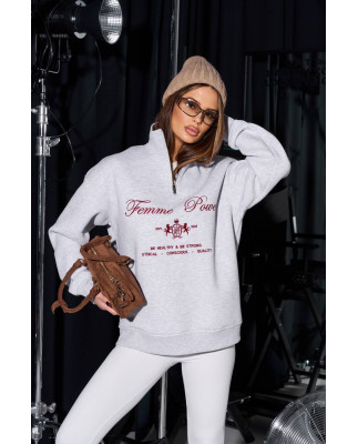 100 Світшот з короткую бискавкою утеплений з вишивкою