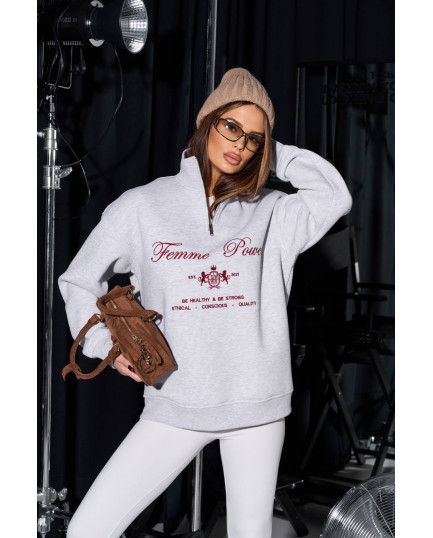 100 Світшот з короткую бискавкою утеплений з вишивкою