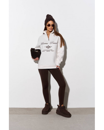 100 Світшот з короткою блискавкою утеплений з вишивкою