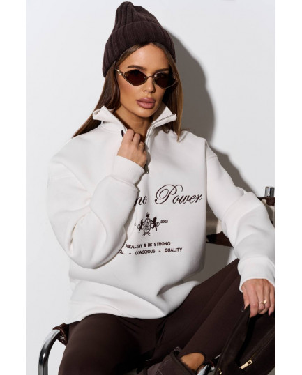 100 Світшот з короткою блискавкою утеплений з вишивкою