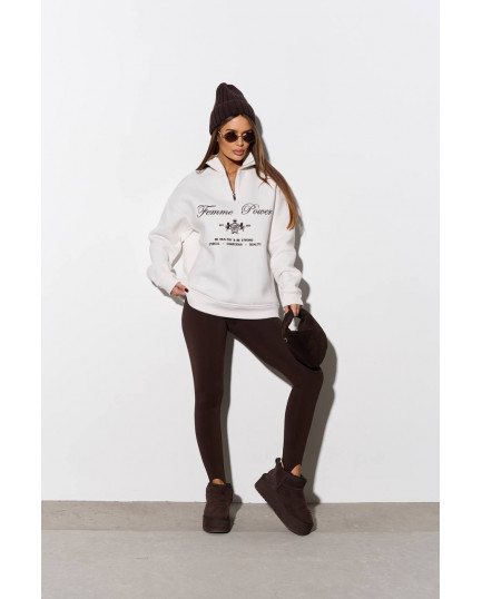 100 Світшот з короткою блискавкою утеплений з вишивкою