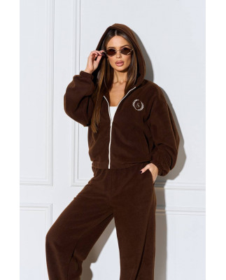 102 Спортивний костюм з поларфлісу з капюшоном з вишивкою 102 Спортивний костюм з поларфлісу з капюшоном з вишивкою