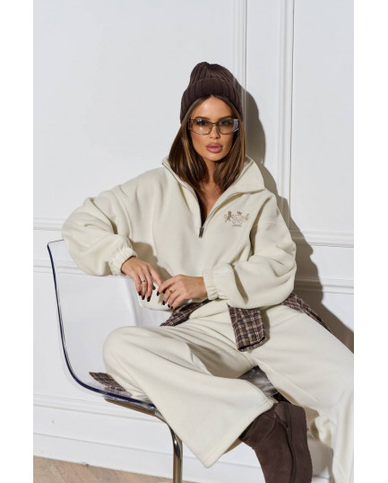 103 Спортивний костюм з поларфлісу на стойці з вишивкою