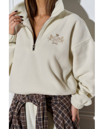 103 Спортивний костюм з поларфлісу на стойці з вишивкою