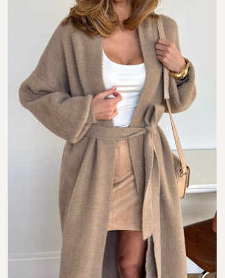 115 Кардиган подовженний в’язаний з поясом