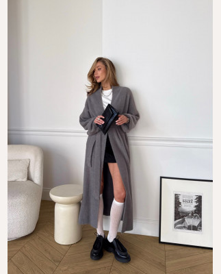 115 Кардиган подовженний в’язаний з поясом