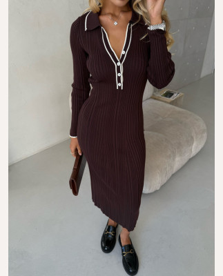 116 Сукня в’язана подовжена з ґудзиками