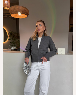 118 Кардиган в’язаний весняний з блискавкою