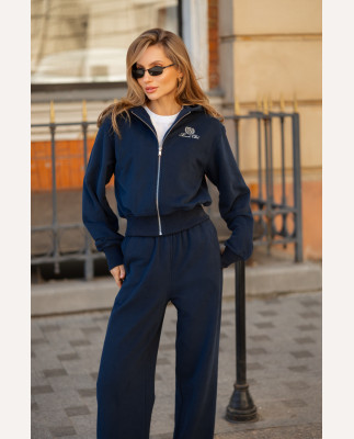 122 Костюм спортивний з трьохнитки з вишивкою та з капюшоном