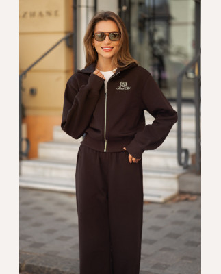 122 Костюм спортивний з трьохнитки з вишивкою та з капюшоном