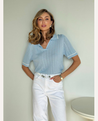 129 Футболка в’язана з комірцем