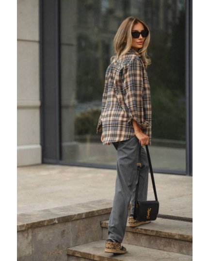 15 сорочка в клітинку з фланелі на ґудзиках