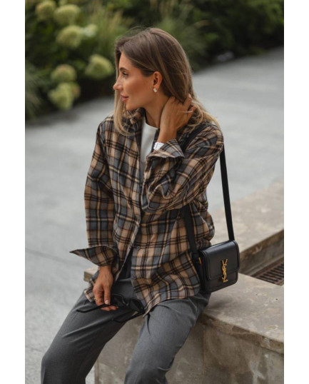 15 сорочка в клітинку з фланелі на ґудзиках