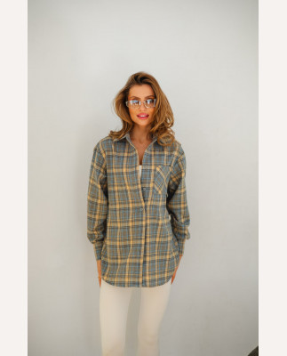 15 сорочка в клітинку з фланелі на ґудзиках