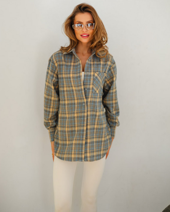 15 сорочка в клітинку з фланелі на ґудзиках