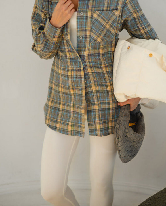 15 сорочка в клітинку з фланелі на ґудзиках