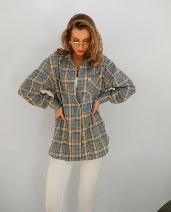 15 сорочка в клітинку з фланелі на ґудзиках