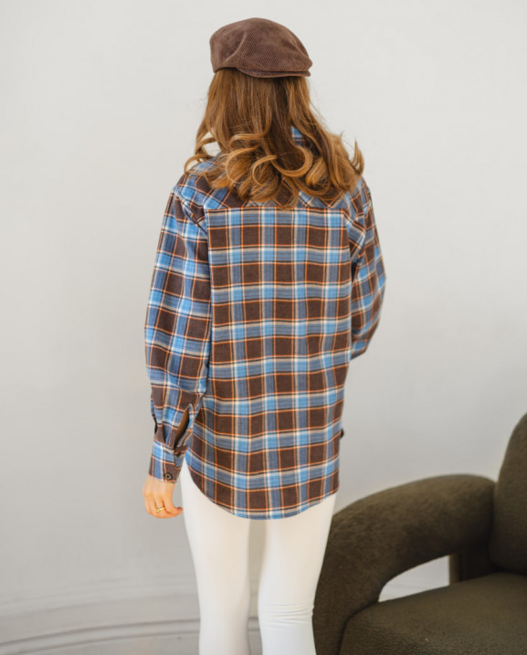 15 сорочка в клітинку з фланелі на ґудзиках