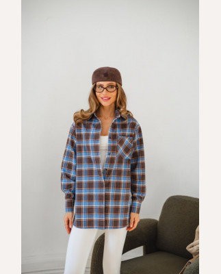 15 сорочка в клітинку з фланелі на ґудзиках
