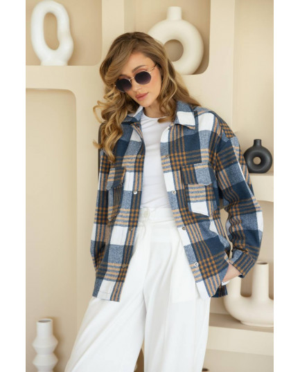 16 сорочка у клітинку байкова на кнопках