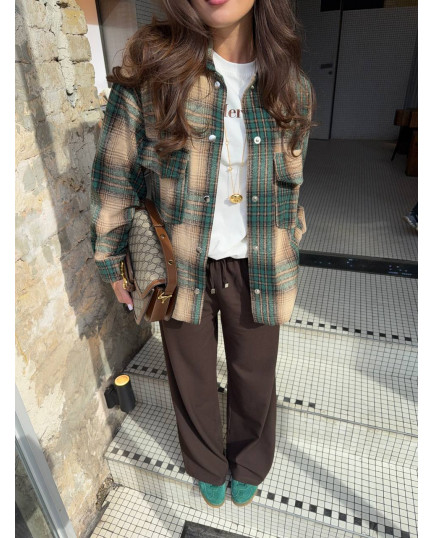 16 сорочка у клітинку байкова на кнопках