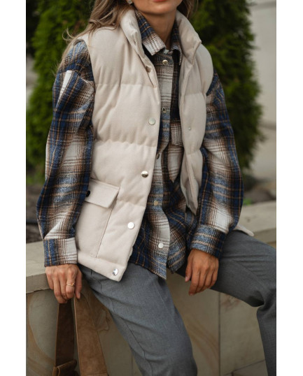 16 сорочка у клітинку байкова на кнопках