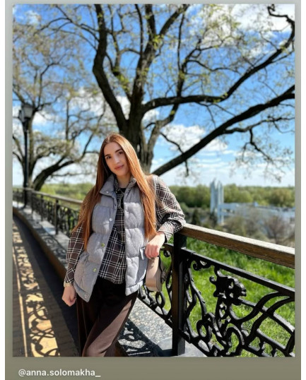 17/1 Жилетка пухова Кашемірова на кнопках