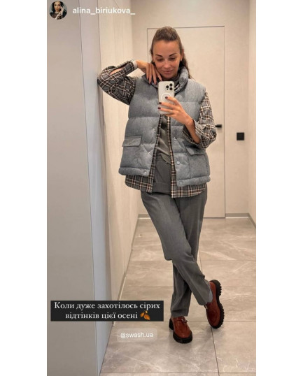 17/1 Жилетка пухова Кашемірова на кнопках