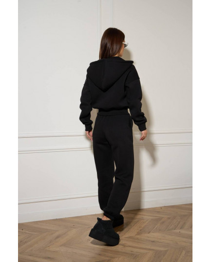 0705 спортивний костюм на флісі кофта на блискавці з капюшоном зі штанами на резинці