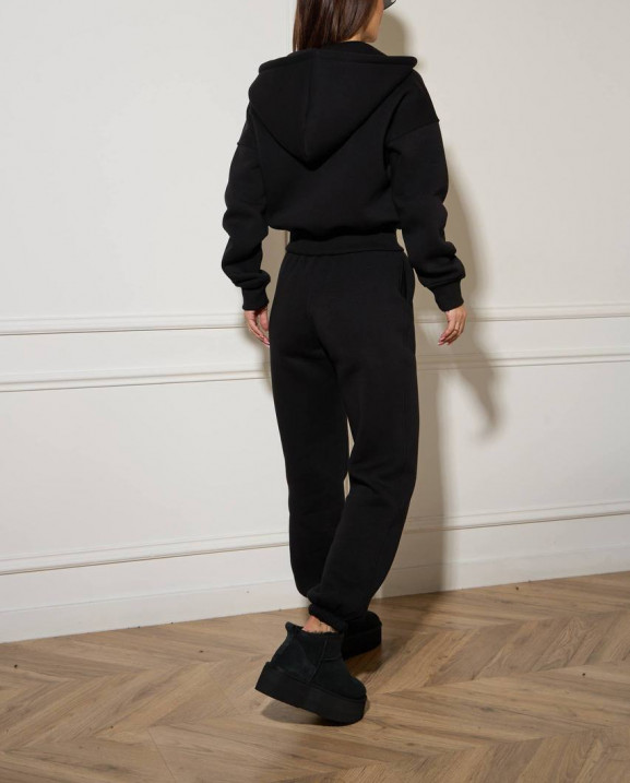 0705 спортивний костюм на флісі кофта на блискавці з капюшоном зі штанами на резинці