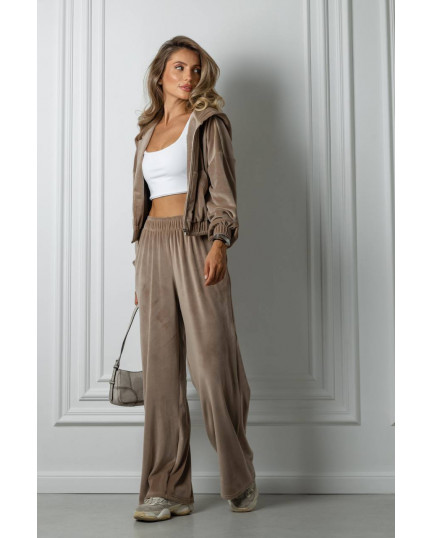 57 Велюровий Костюм із капюшоном з прямими штанами