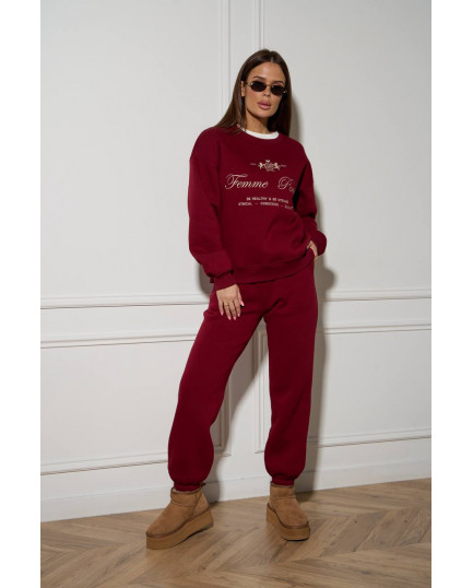 59/1 спортивний костюм на флісі з вишивкою світшот з джогерами 