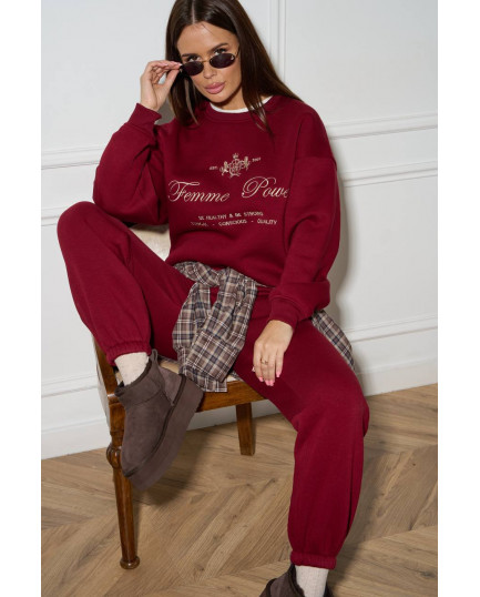 59/1 спортивний костюм на флісі з вишивкою світшот з джогерами 