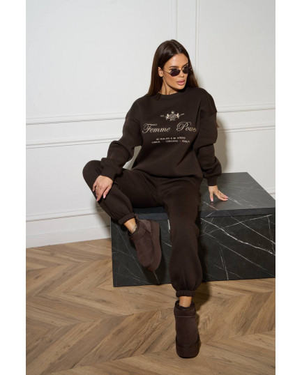 59/1 спортивний костюм на флісі з вишивкою світшот з джогерами 