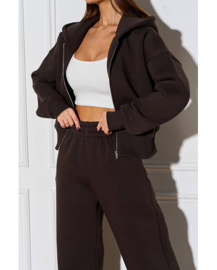 7 Спортивний костюм на флісі з довгою блискавкою з капюшоном